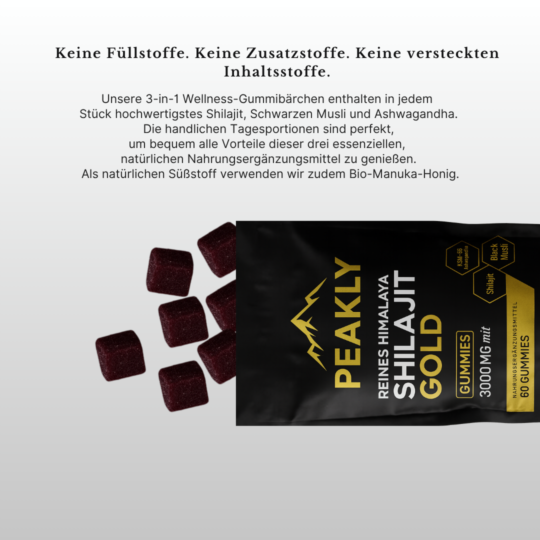 PEAKLY™ Pure Shilajit Gummibärchen