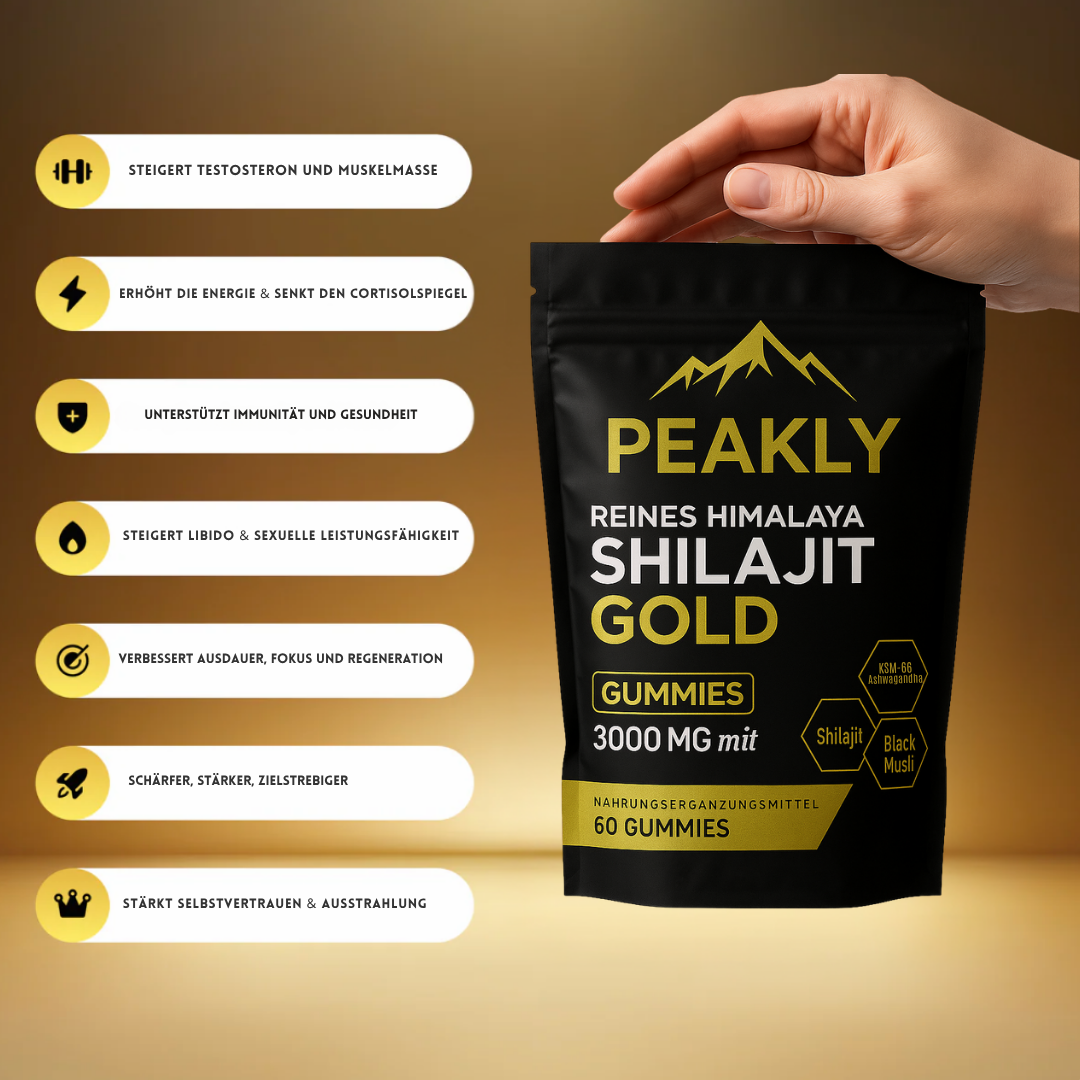 PEAKLY™ Pure Shilajit Gummibärchen
