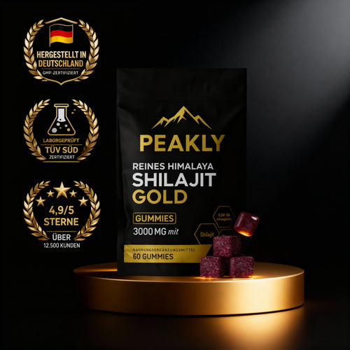 PEAKLY™ Reines Himalaya Shilajit Gummies 6-Fach-Formel für männliche Vitalität